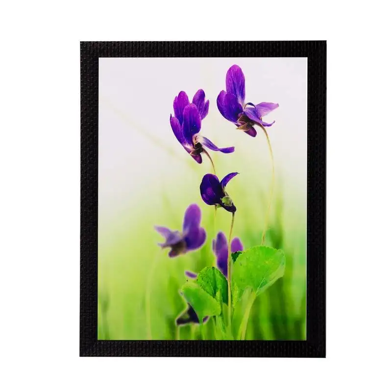Purple flower matt textured uv art painting