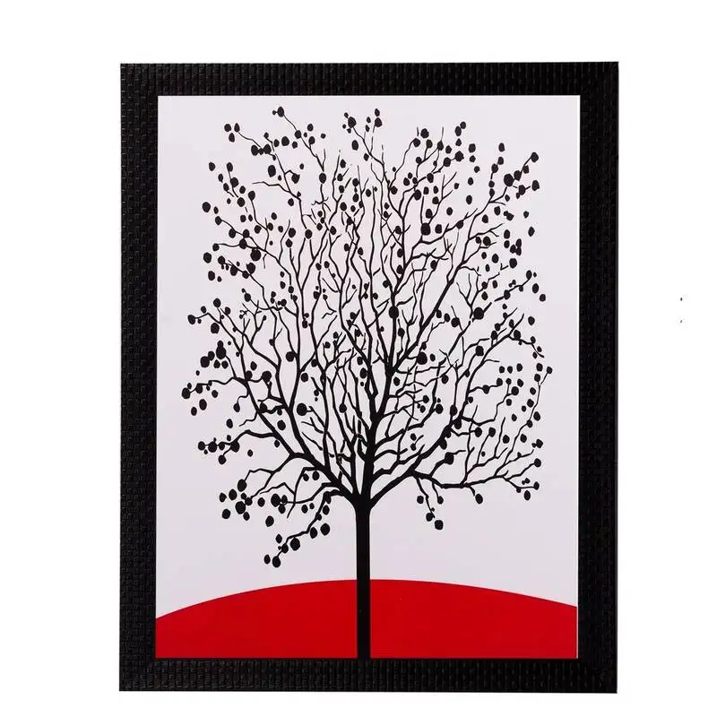 Abstract black tree matt textured uv art painting