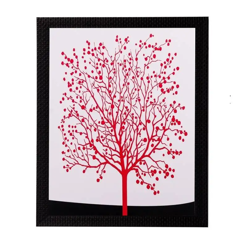 Abstract red tree matt textured uv art painting