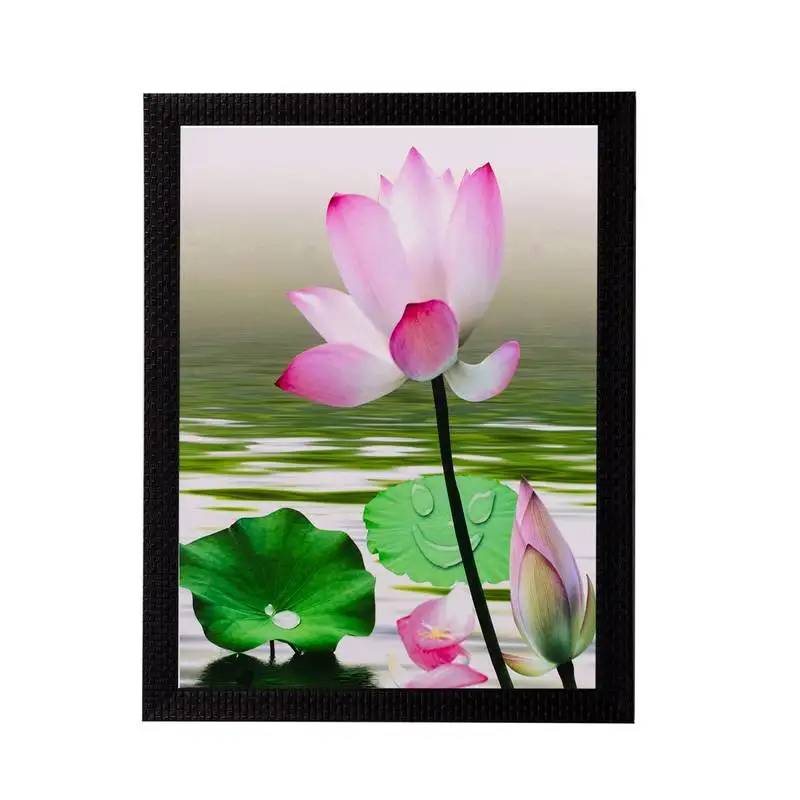 Water side floral view matt textured uv art painting