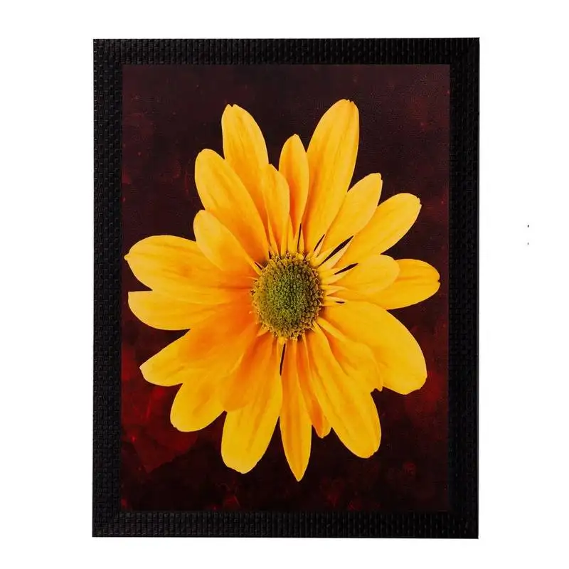 Yellow sunflower matt textured uv art painting
