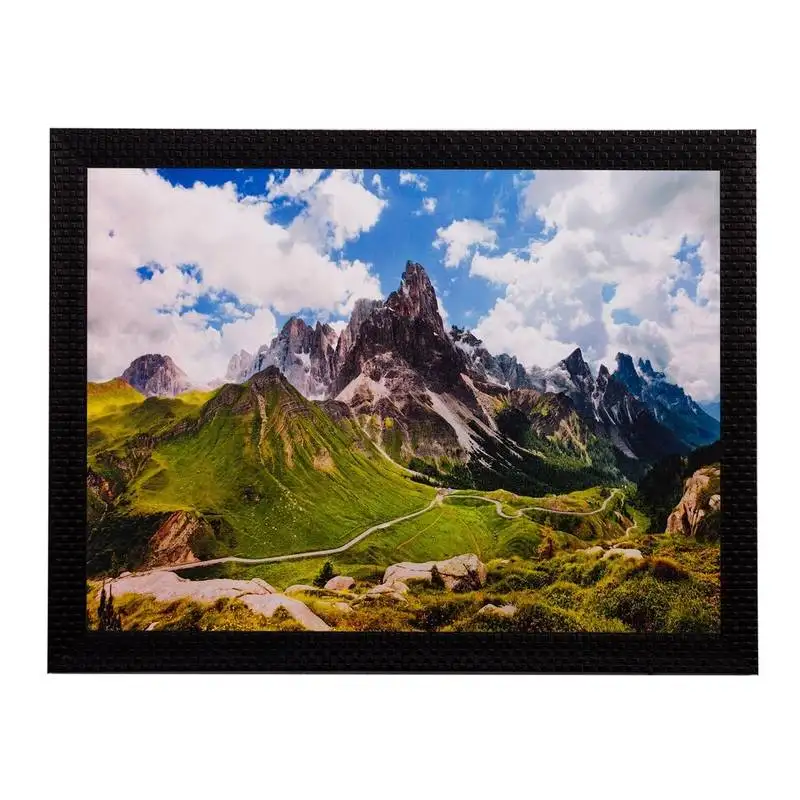 Mountains view matt textured uv art painting