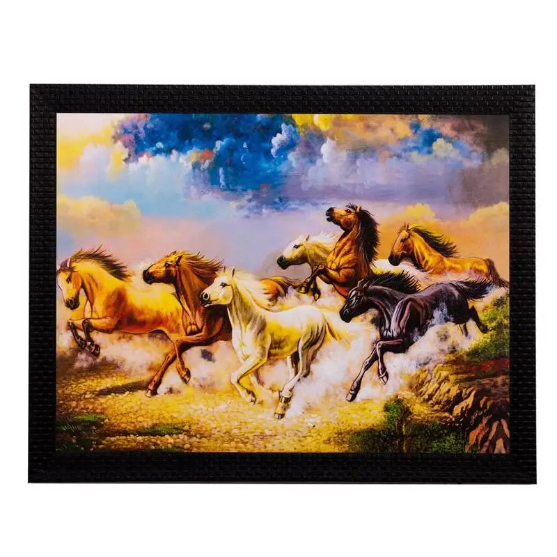 Running lucky horses matt textured uv art painting