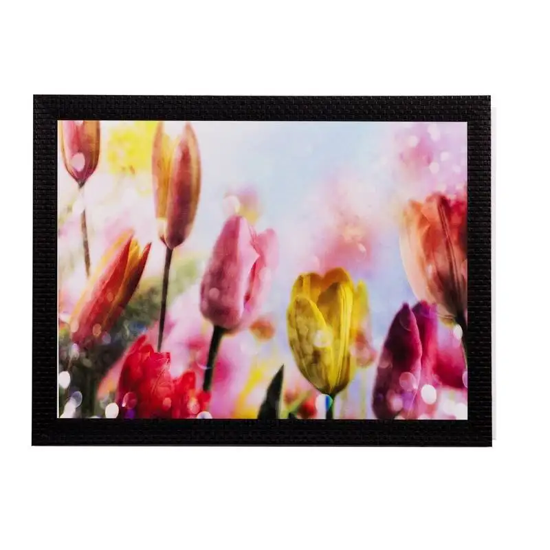 Colorful floral matt textured uv art painting