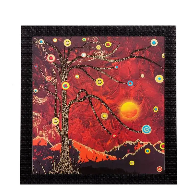 Sparkling tree balls matt textured uv art painting