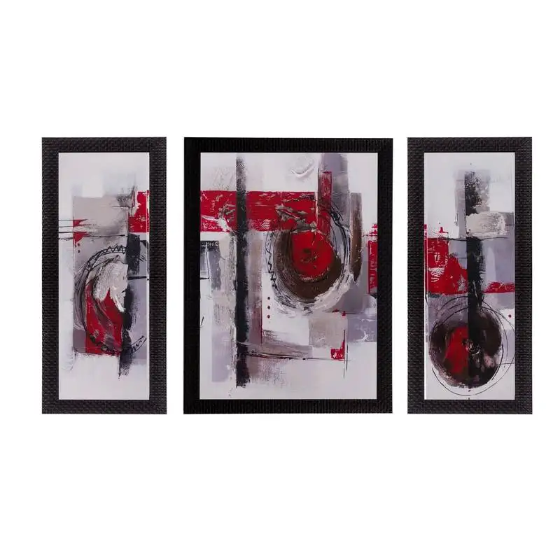 Set of 3 abstract matt textured uv art painting