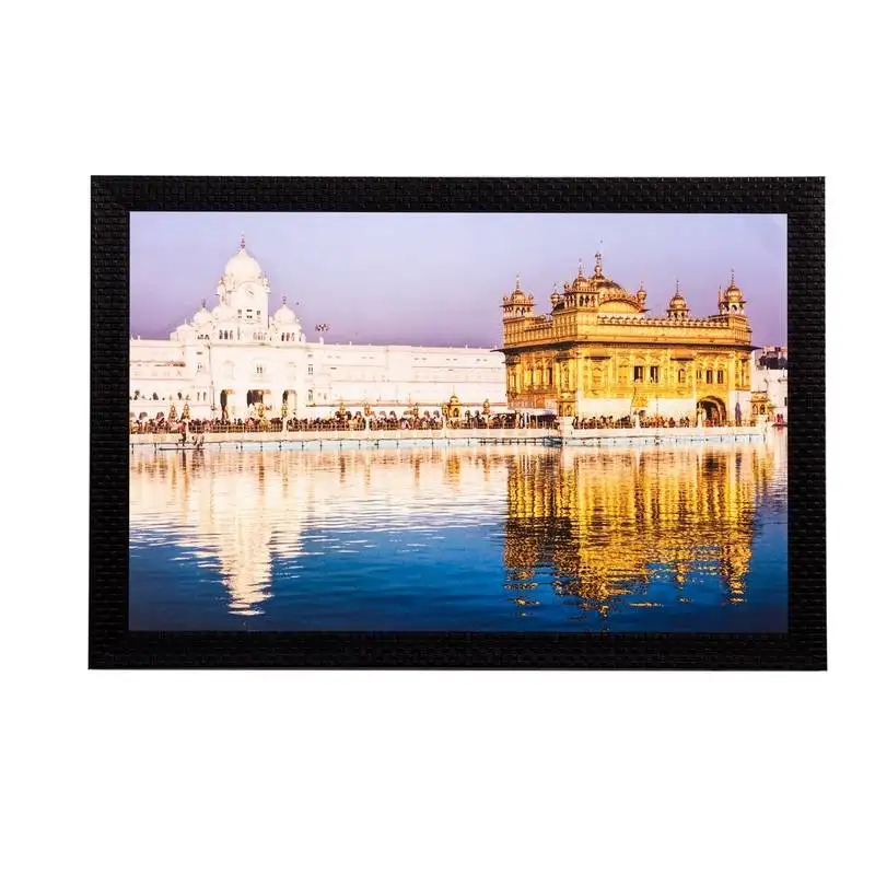 Beautiful golden temple matt textured uv art painting
