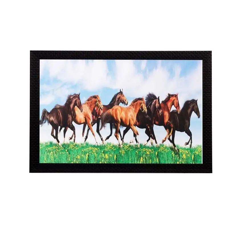Running horses matt textured uv art painting