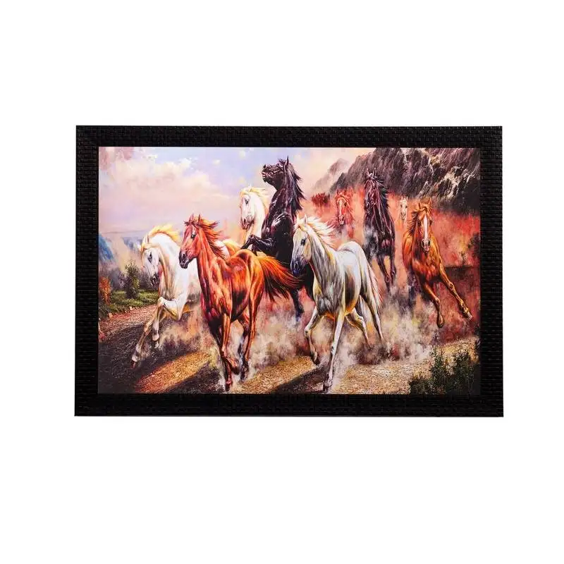 Racing horses matt textured uv art painting