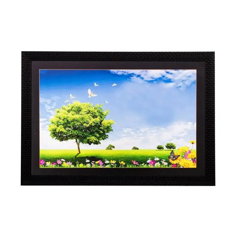 Green scenic view matt textured uv art painting