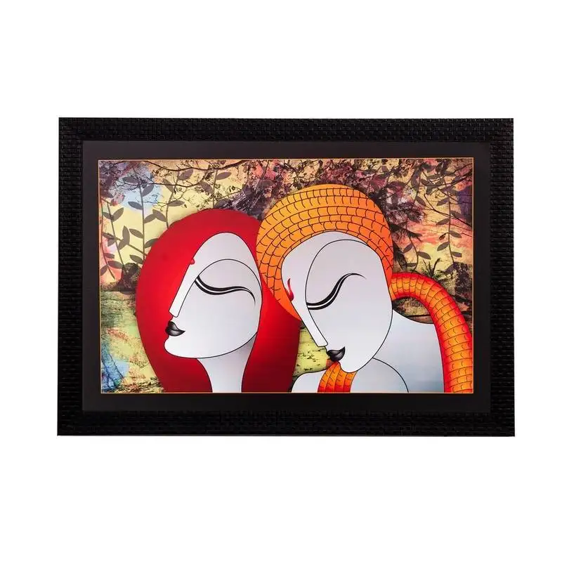 Abstract radha krishna matt textured uv art painting