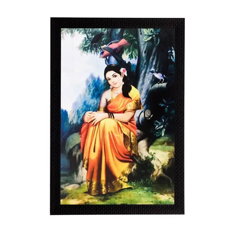 Woman in a thought matt textured uv art painting