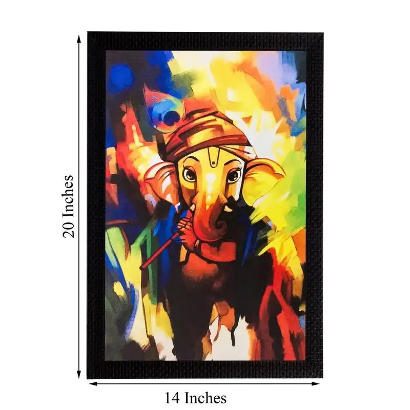 Colorful lord ganesha matt textured uv art painting