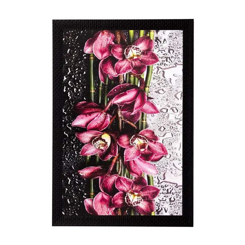 Pink flowers matt textured uv art painting