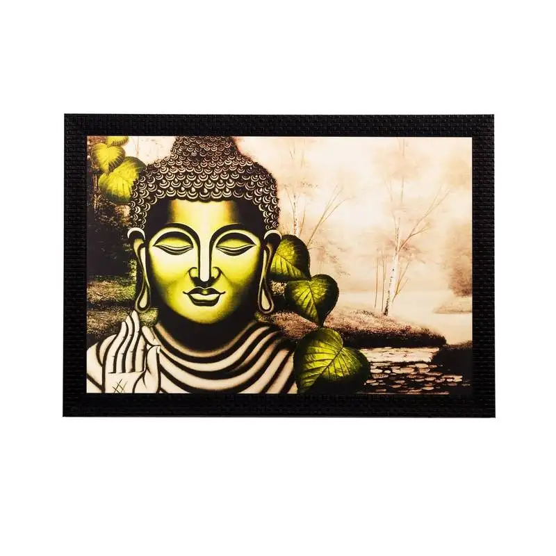 Meditating lord buddha matt textured uv art painting