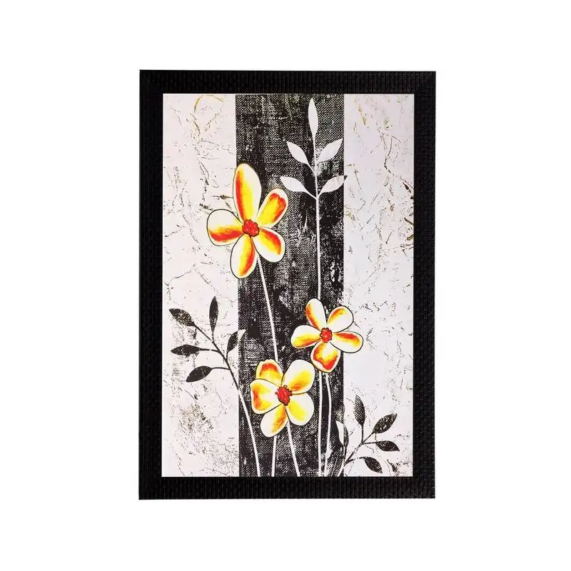 Yellow flowers matt textured uv art painting