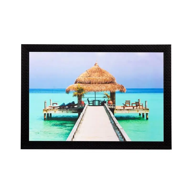 Beautiful inside sea hut matt textured uv art painting