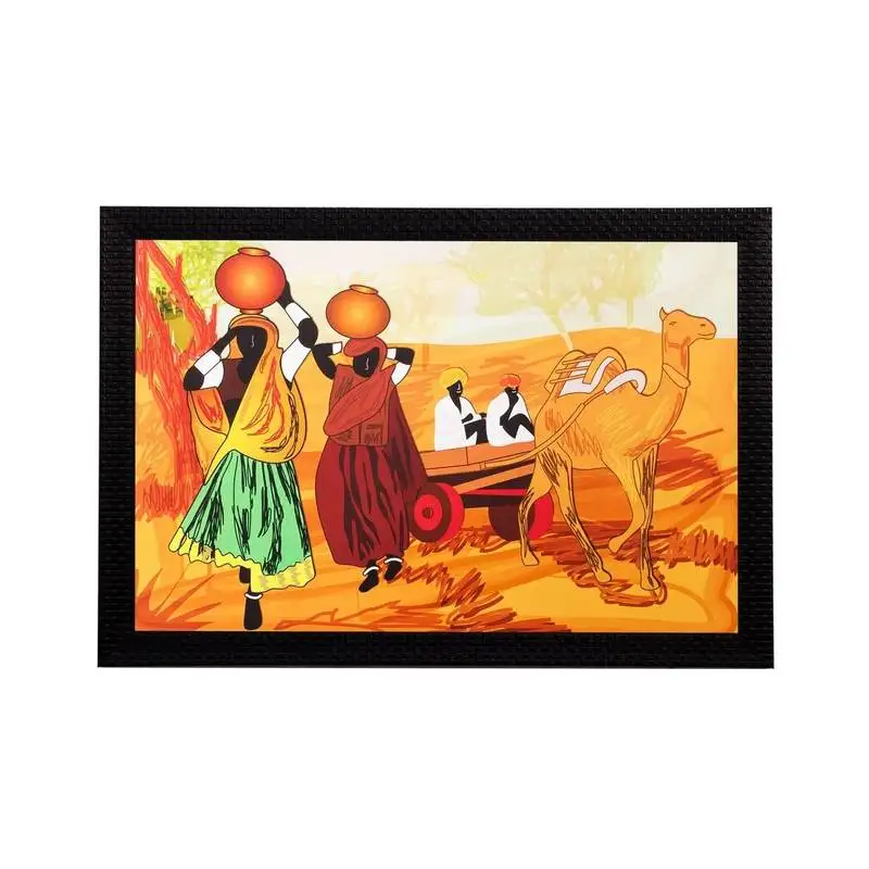 Village view matt textured uv art painting