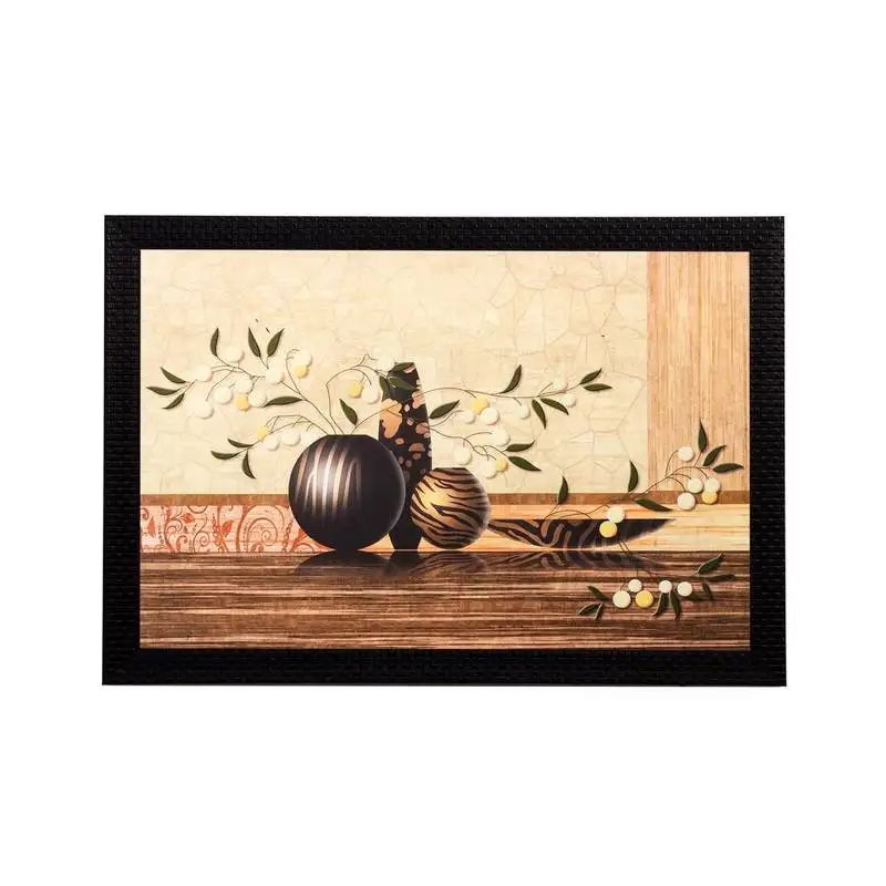 Black- brown pots matt textured uv art painting