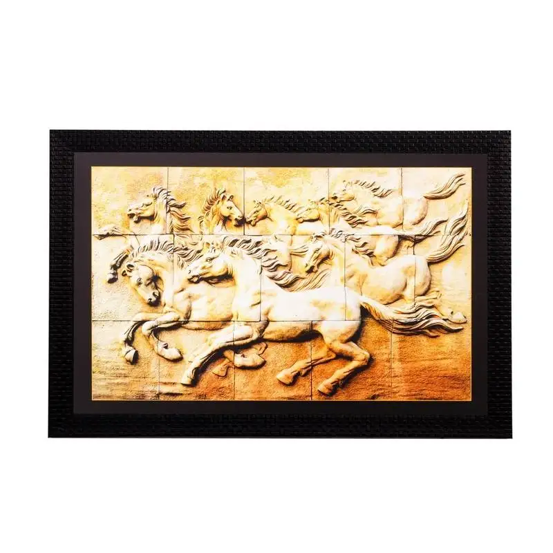 Abstract running horses matt textured uv art painting