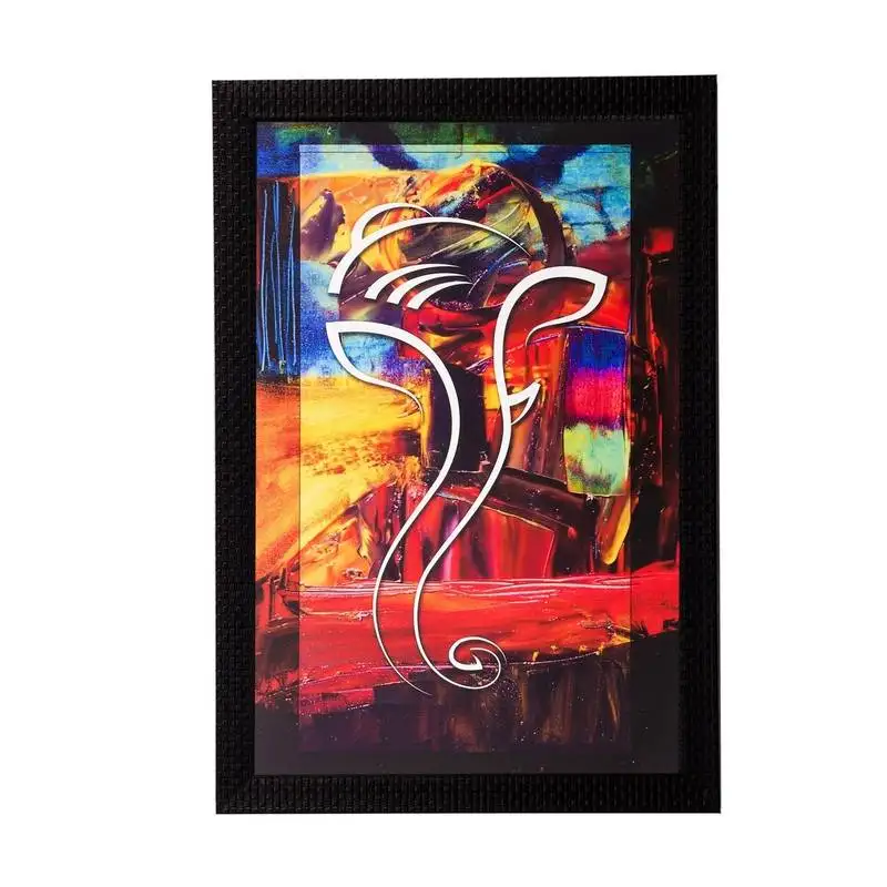 Abstract lord ganesha matt textured uv art painting