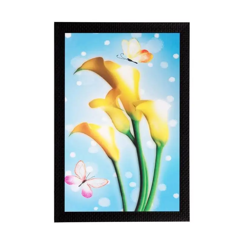 Enlightening yellow flowers matt textured uv art painting