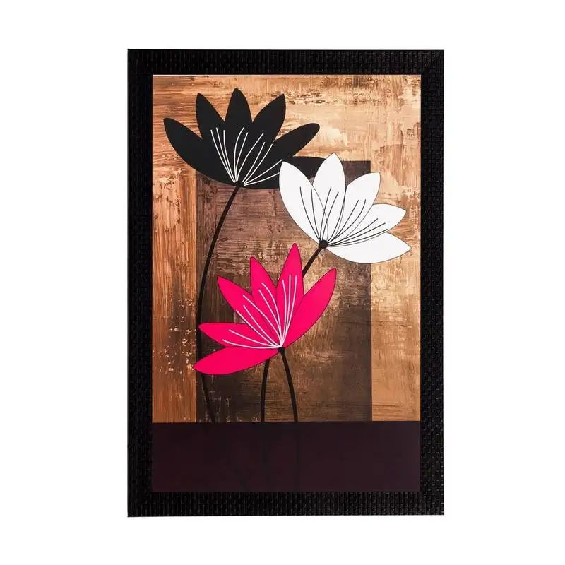 Abstract flowers captured matt textured uv art painting
