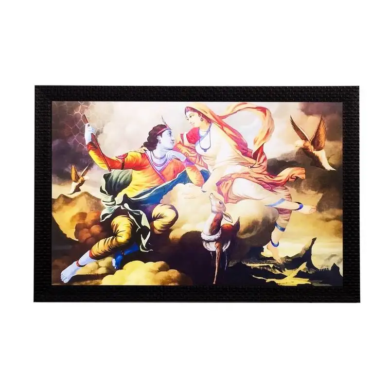 Flying radha krishna matt textured uv art painting