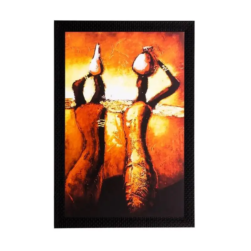 Tribal woman matt textured uv art painting