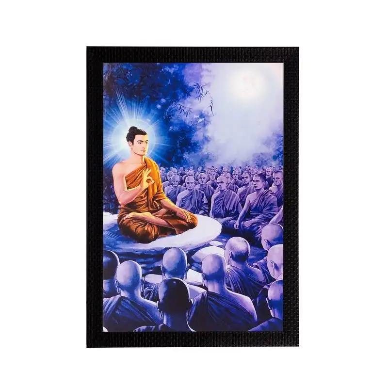 Enlighening lord buddha matt textured uv art painting