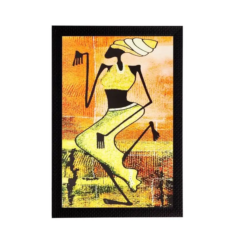 Abstract lady matt textured uv art painting