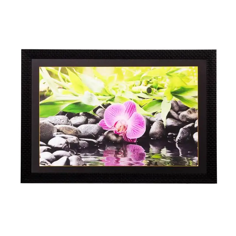 Flower close view matt textured uv art painting