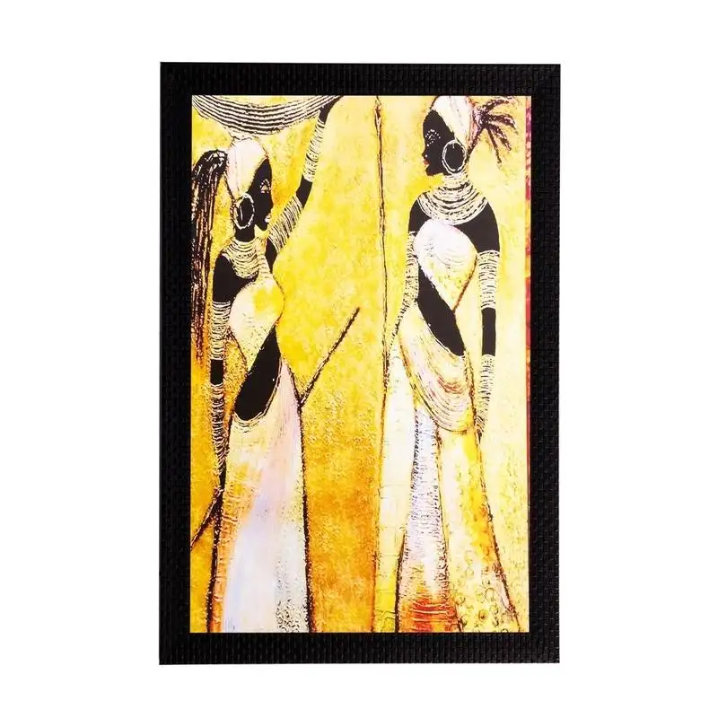 Tribal girls matt textured uv art painting