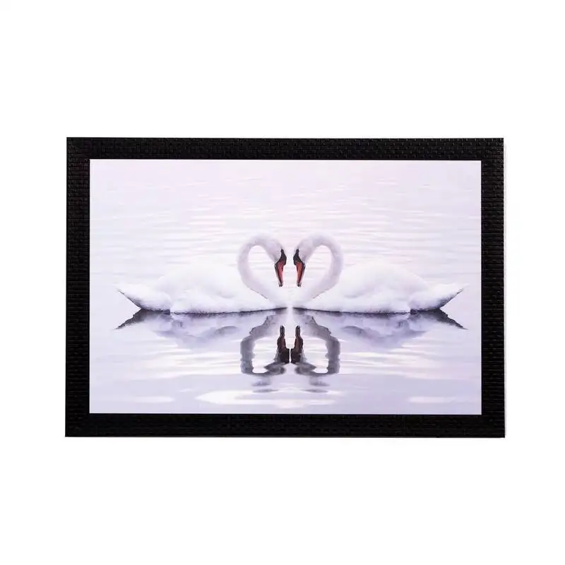 Loving swans matt textured uv art painting