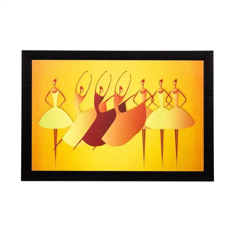 Abstract dancing tribal girls matt textured uv art painting