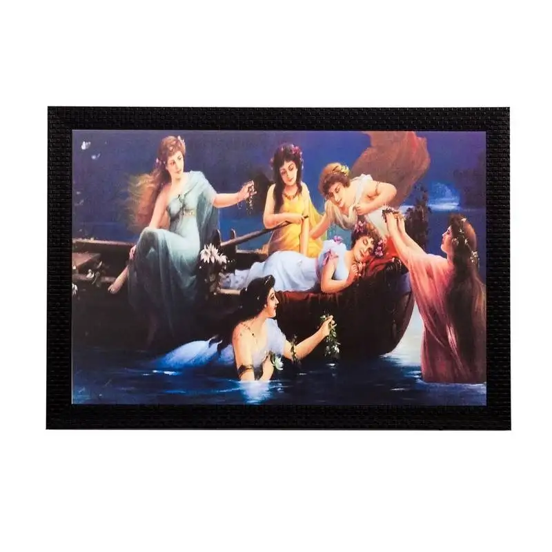 Beautiful angels matt textured uv art painting