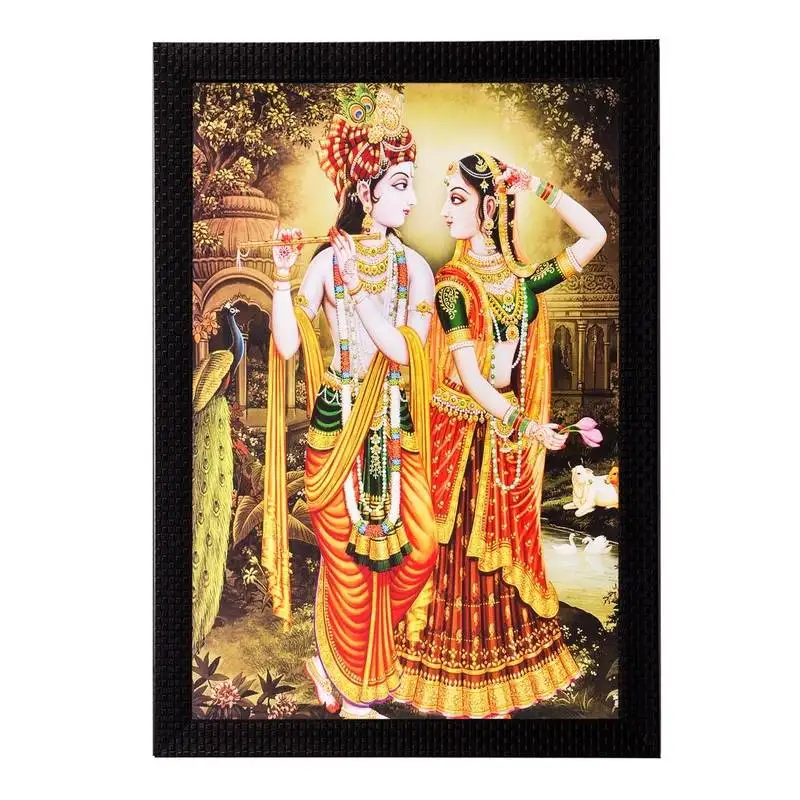 Radha krishna romantic moments matt textured uv art painting
