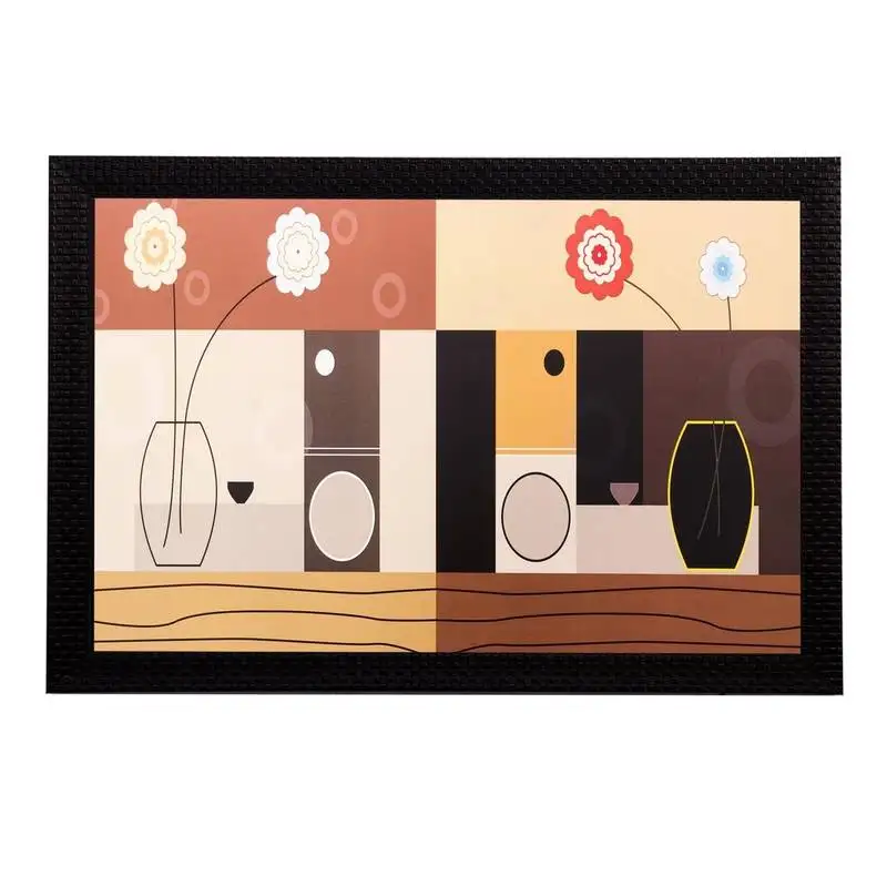 Abstract flower and vase matt textured uv art painting