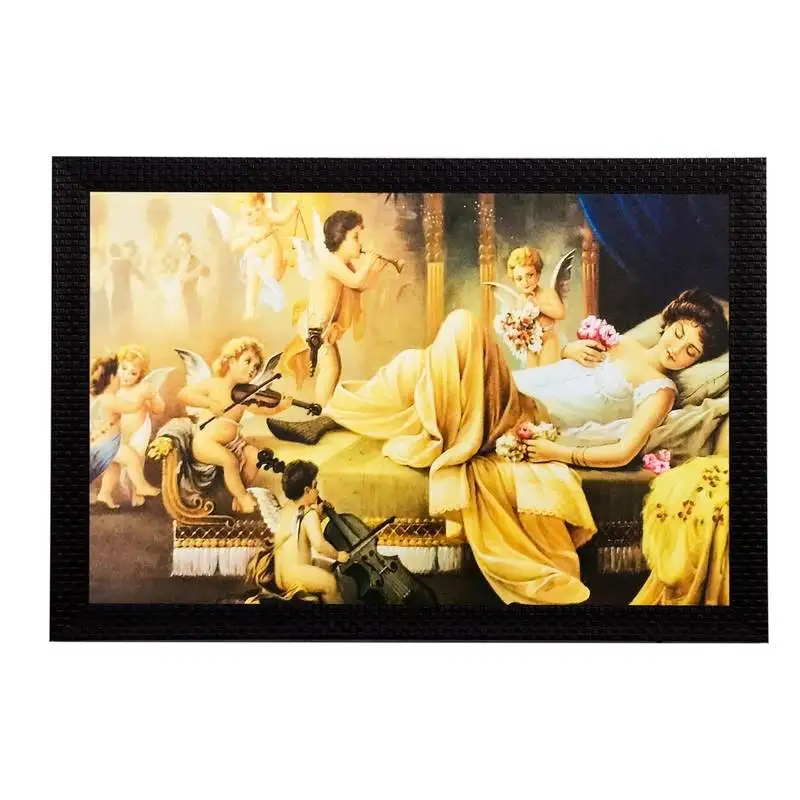 Resting woman matt textured uv art painting