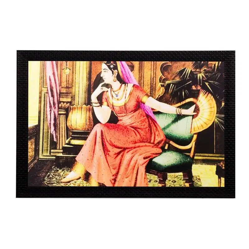 Resting lady matt textured uv art painting