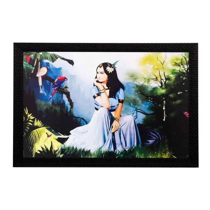 Girl in deep thoughts matt textured uv art painting