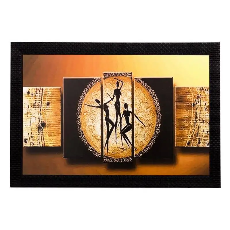 Abstract tribal people matt textured uv art painting