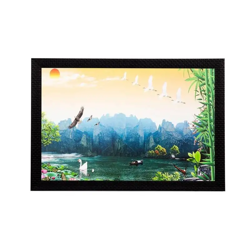 Scenic water view matt textured uv art painting