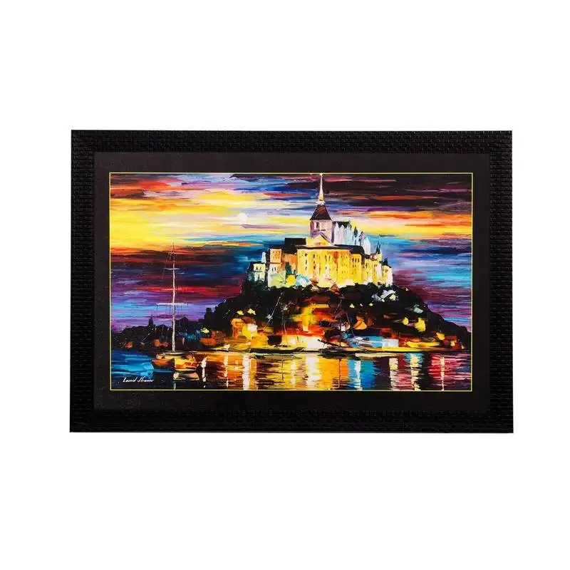 Beautiful palace view matt textured uv art painting