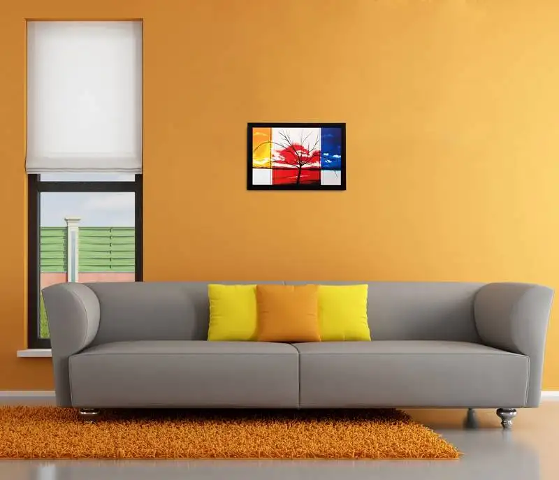 Abstract colorful tree matt textured uv art painting