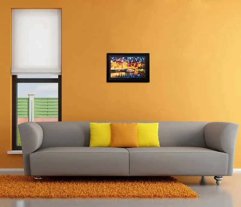 Beautiful bridge matt textured uv art painting