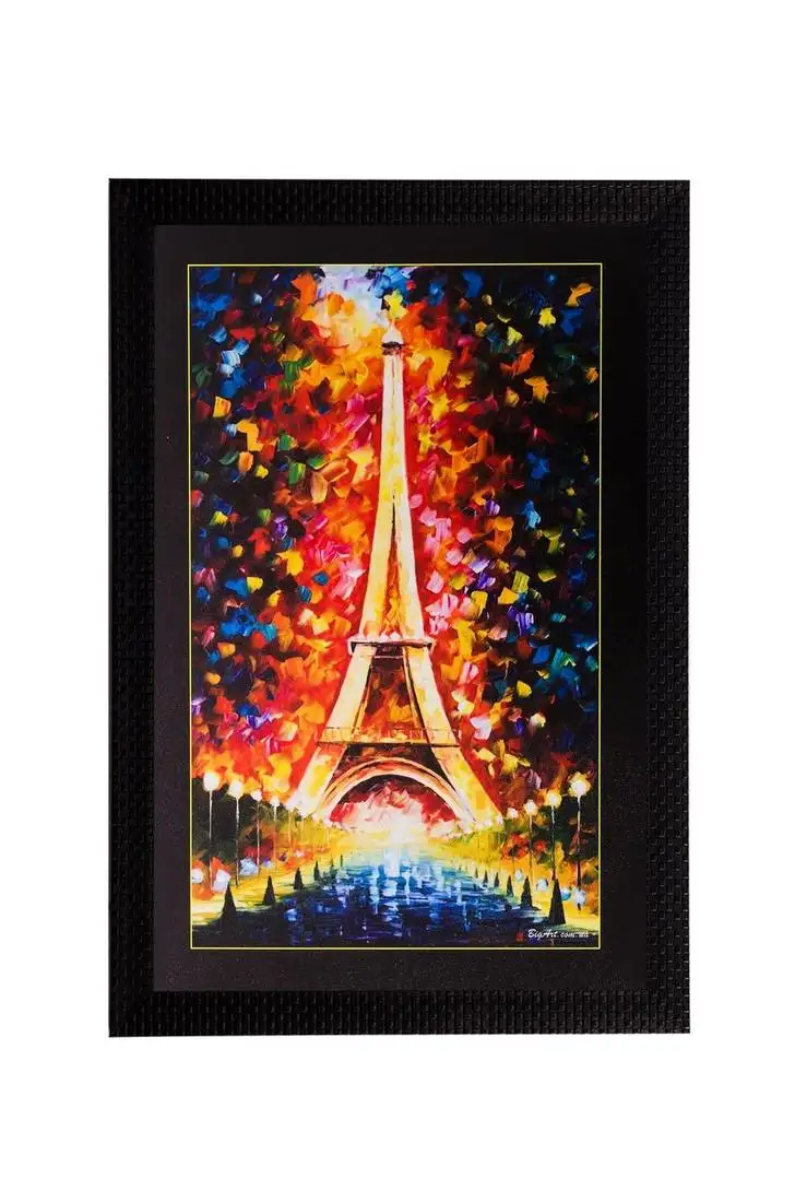 Beautiful eiffel tower matt textured uv art painting