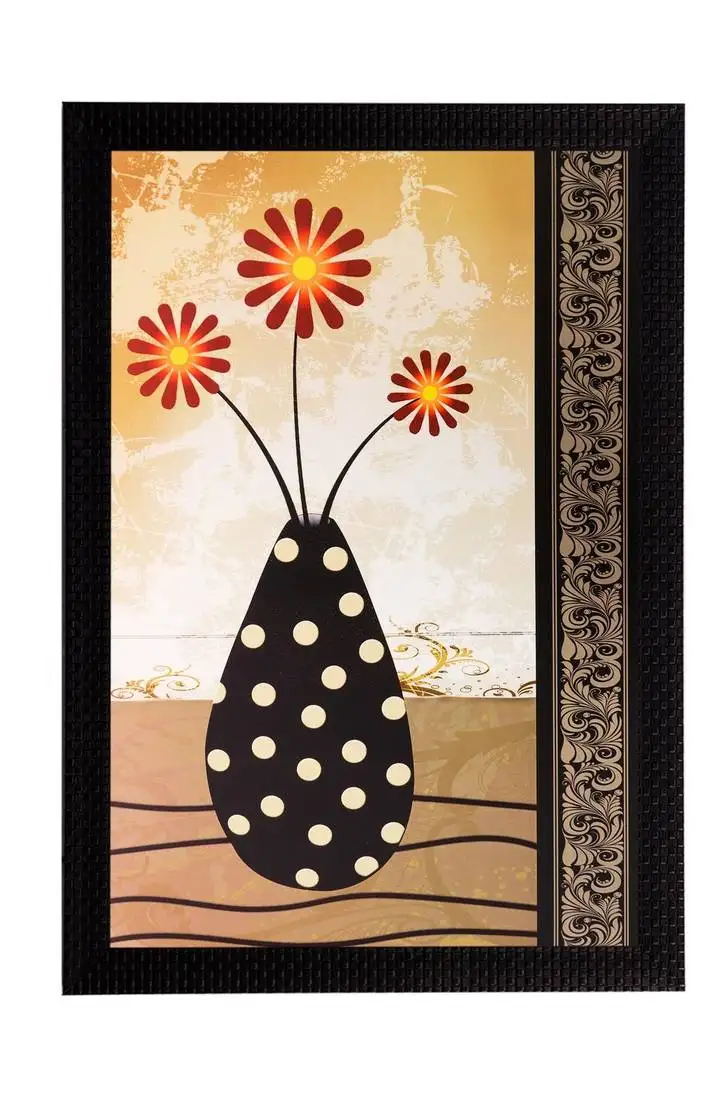 Pot with flowers matt textured uv art painting