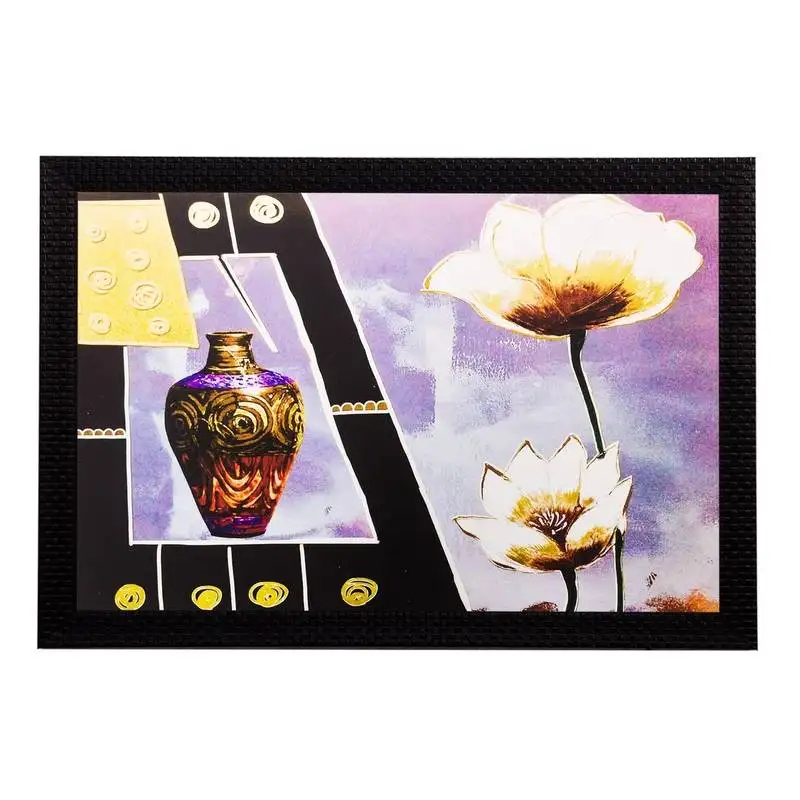 Vase and flowers matt textured uv art painting
