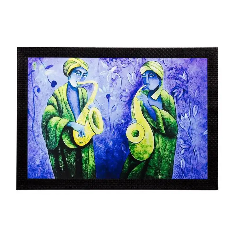 Man playing trumpet matt textured uv art painting